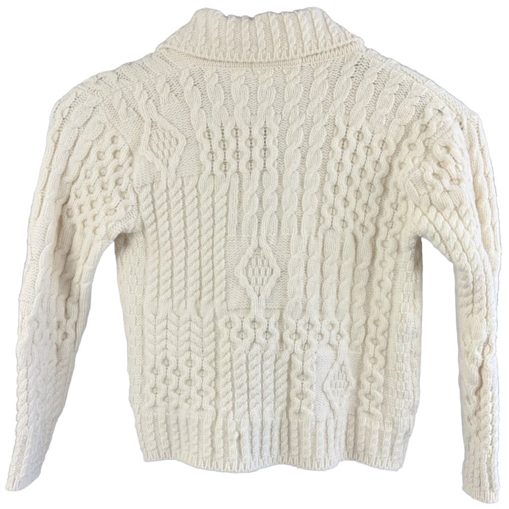Aran Islands Knitwear 100% Wool Cable‑Knit Cardigan XS – Artisan Irish Sweater - Picture 2 of 11